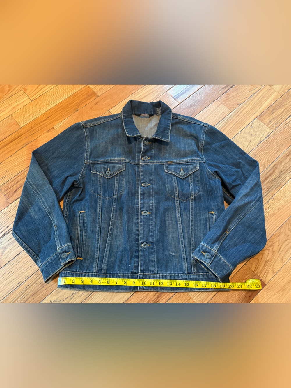 VTG Polo Jeans Company Ralph Lauren Trucker Jacket Dark Wash Denim Men’s Size S - Picture 15 of 16